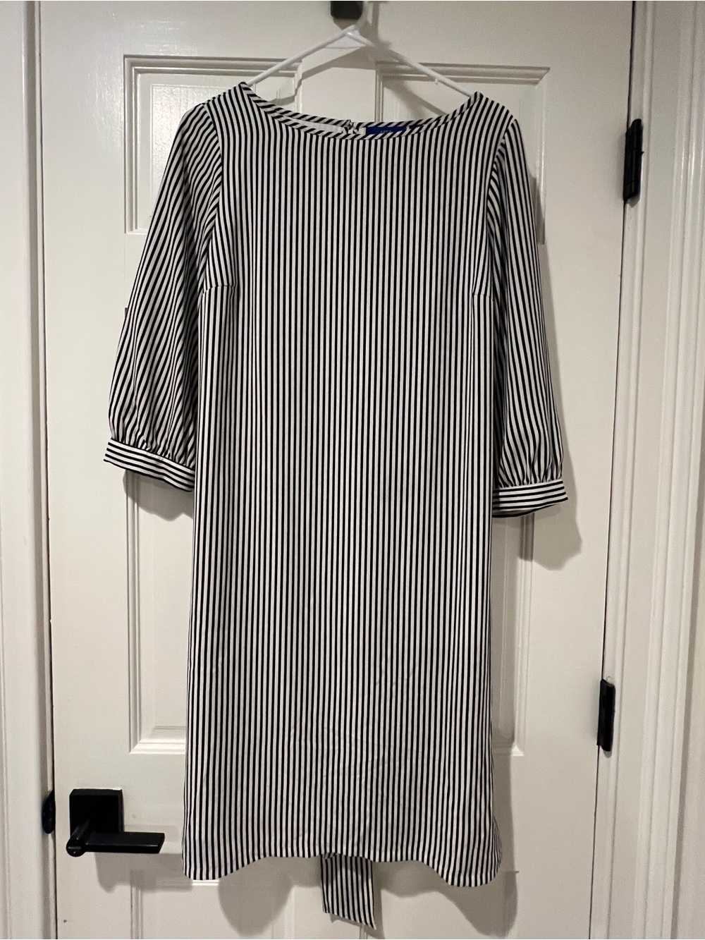 Apt. 9 Black and White Vertical Stripe Midi Dress
